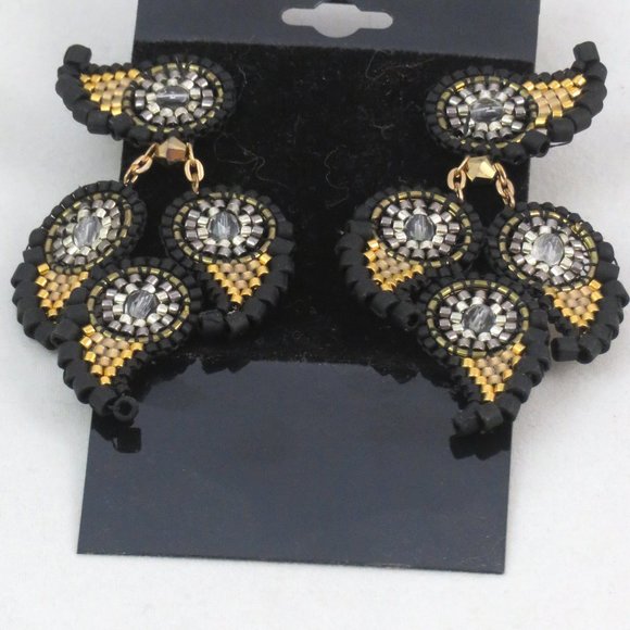 Black Gold Art Deco earrings - Picture 2 of 3